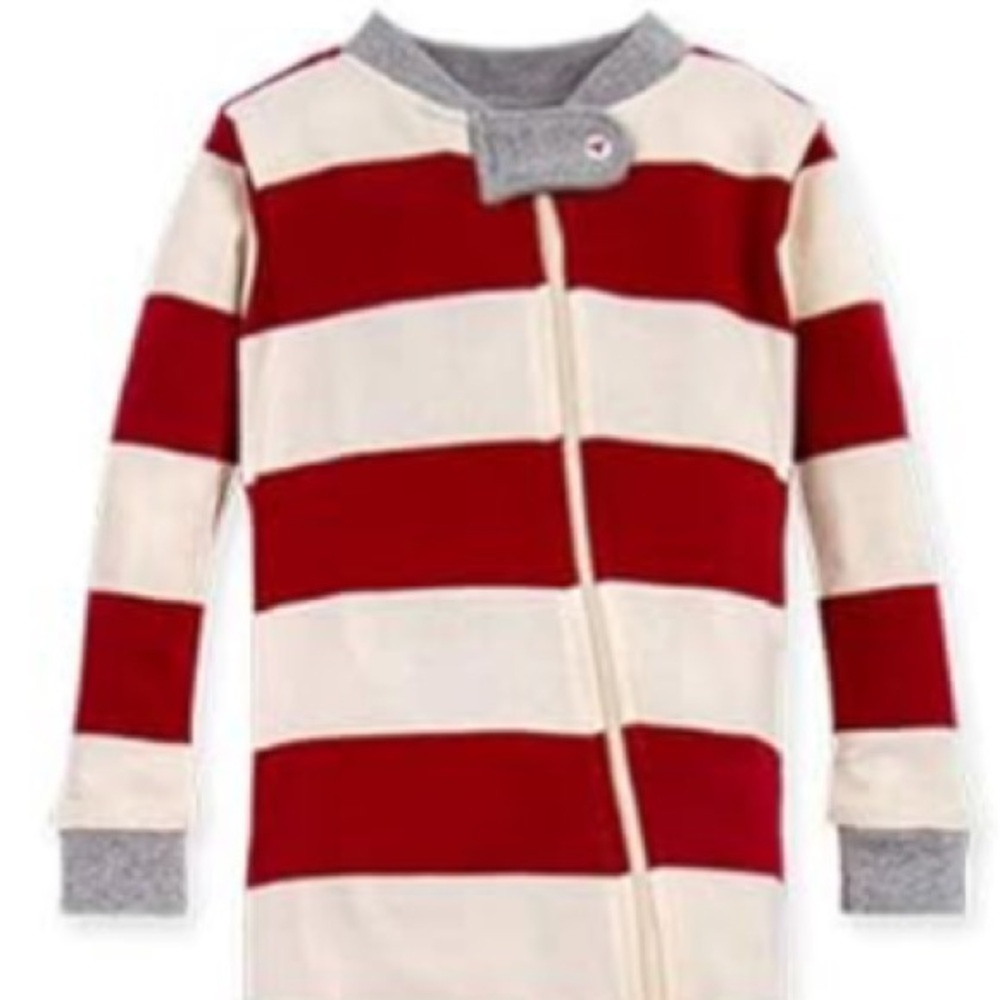 Kids-Baby's Burt's Bees Baby Red/White/Gray- Onesie 3-6 months